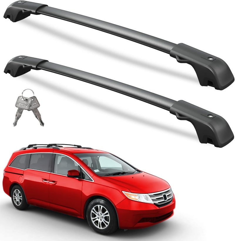 wonderdriver 300lbs Lockable Roof Rack Cross Bars Compatible with Honda Odyssey 2011-2017 (with Raised Side Rails), Heavy Duty Aluminum Roof Rails Crossbars Cargo Canoe Black Rooftop Cargo Carrier. - Image 1